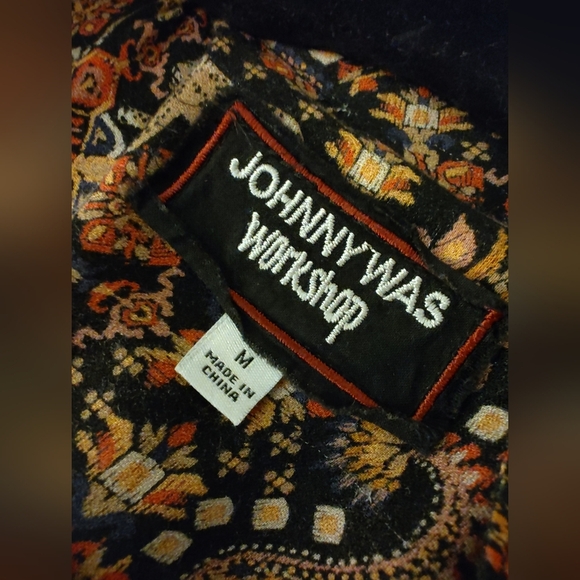 Johnny Was Black/ Burnt Orange  Jumpsuit With Tie EUC Size M - Picture 5 of 6